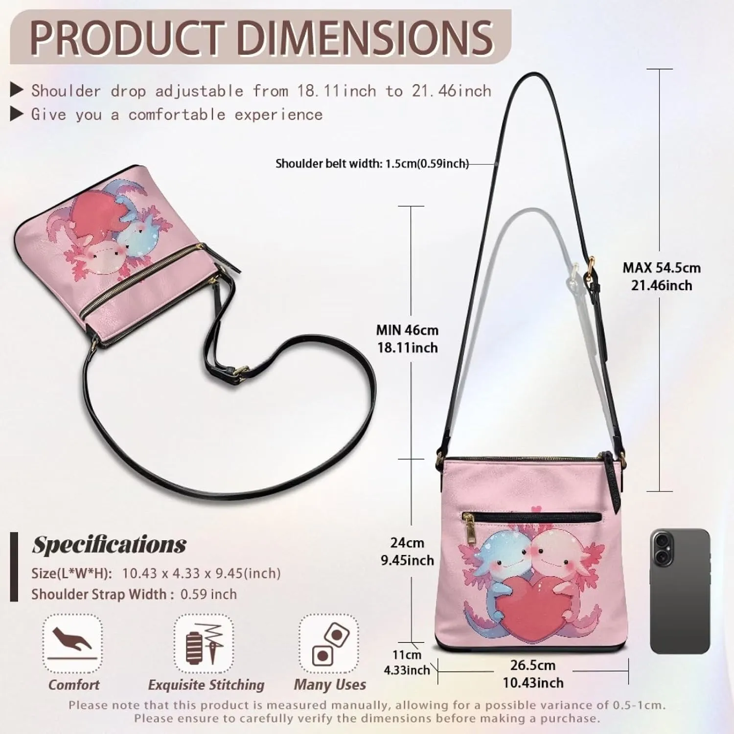 Leather Handbags for Women Hobo Valentine's Day Zippered Crossbody Purse