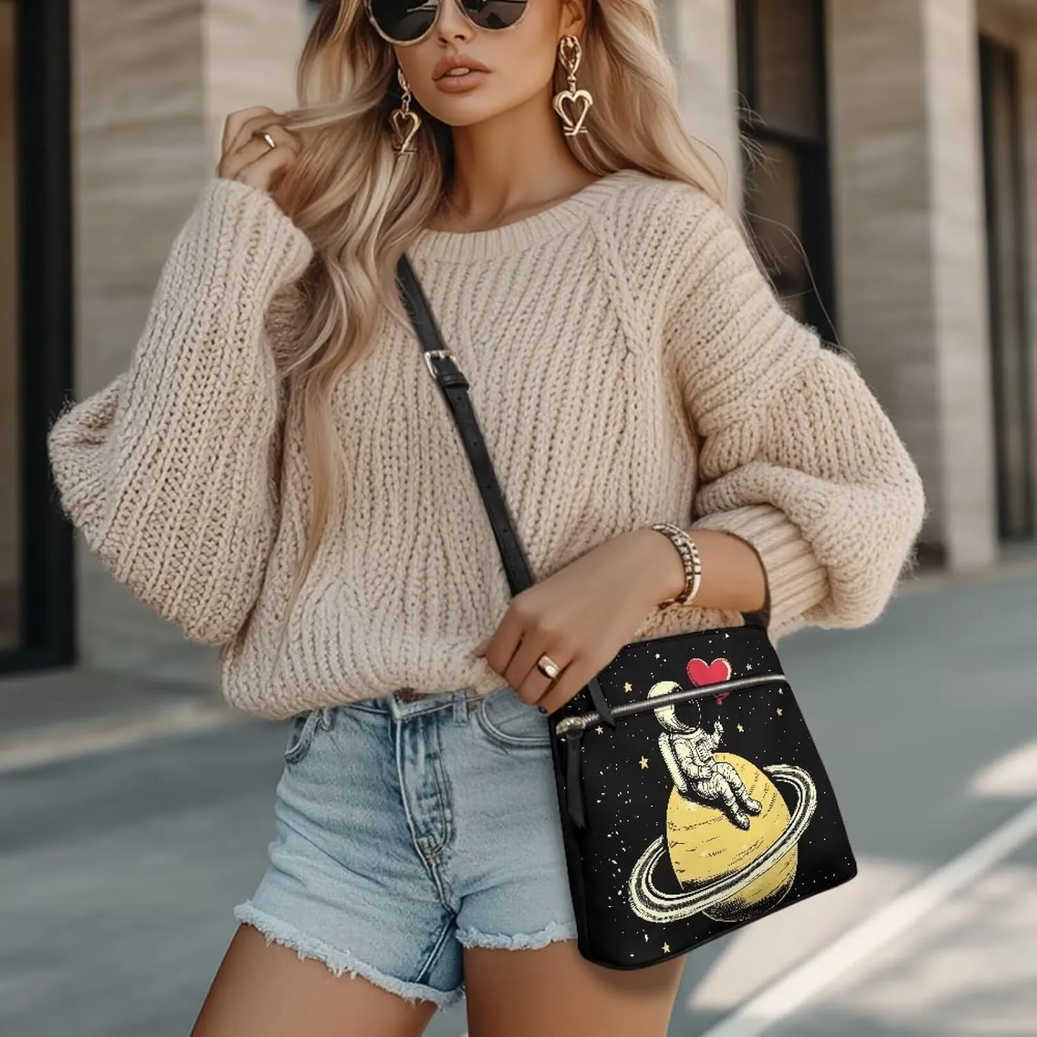 Leather Handbags for Women Hobo Valentine's Day Zippered Crossbody Purse