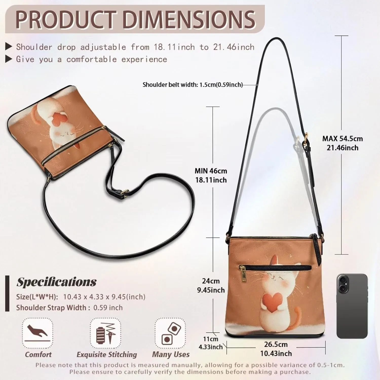 Leather Handbags for Women Hobo Valentine's Day Zippered Crossbody Purse