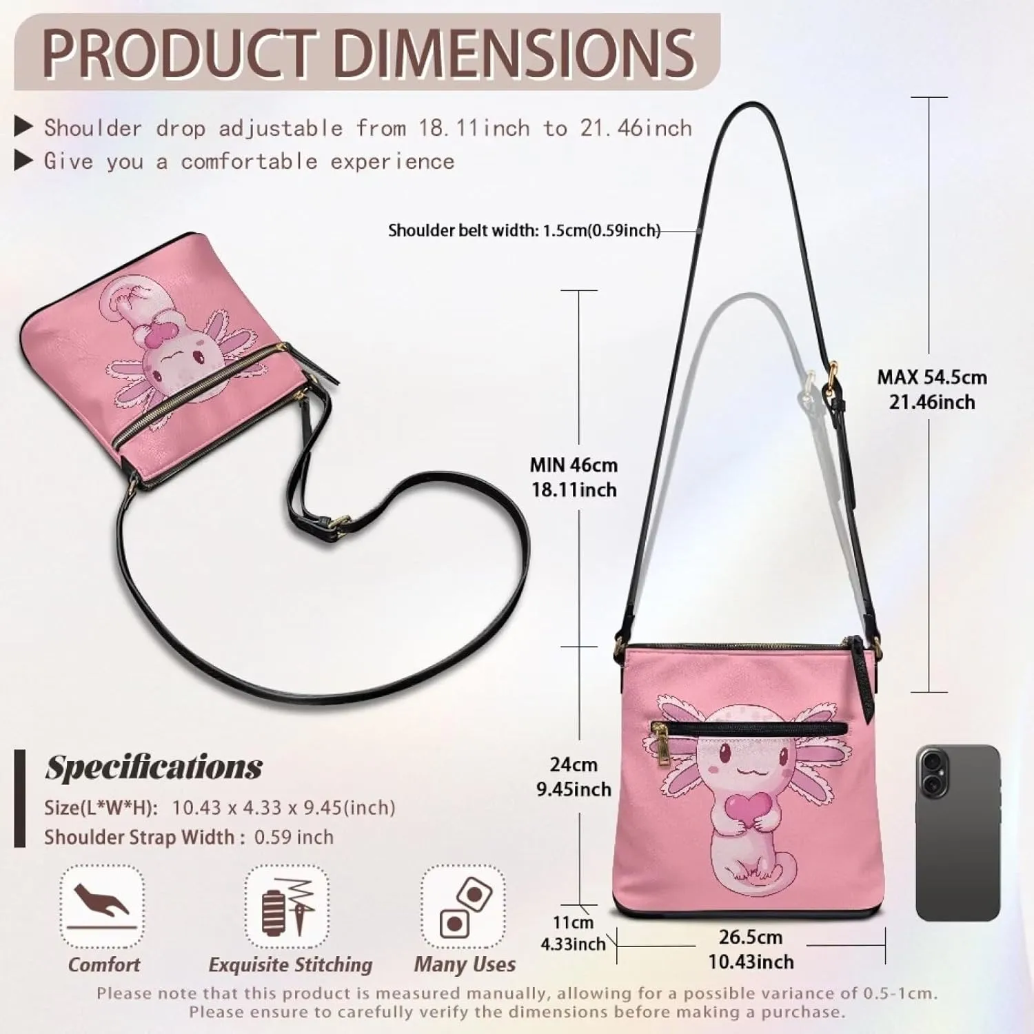 Leather Handbags for Women Hobo Valentine's Day Zippered Crossbody Purse