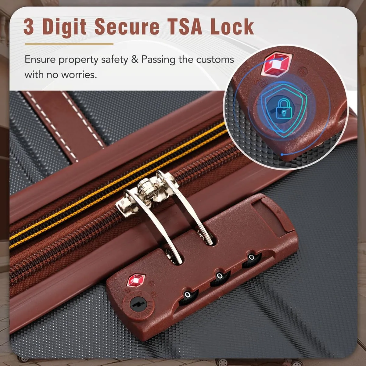 Lightweight 1 Piece 20 IN TSA Lock "intage Luggage" Spinner Wheels Lightweight Suitcase Spinner Wheels,Carry on Vintage Luggage 20 IN Luggage 1 Piece with TSA lock (black,28inch)