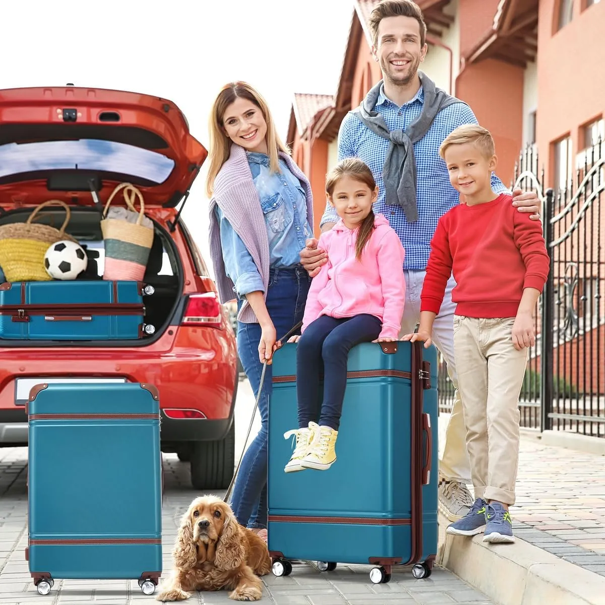 Lightweight 1 Piece 20 IN TSA Lock "intage Luggage" Spinner Wheels Lightweight Suitcase Spinner Wheels,Carry on Vintage Luggage 20 IN Luggage 1 Piece with TSA lock (blue,28inch)