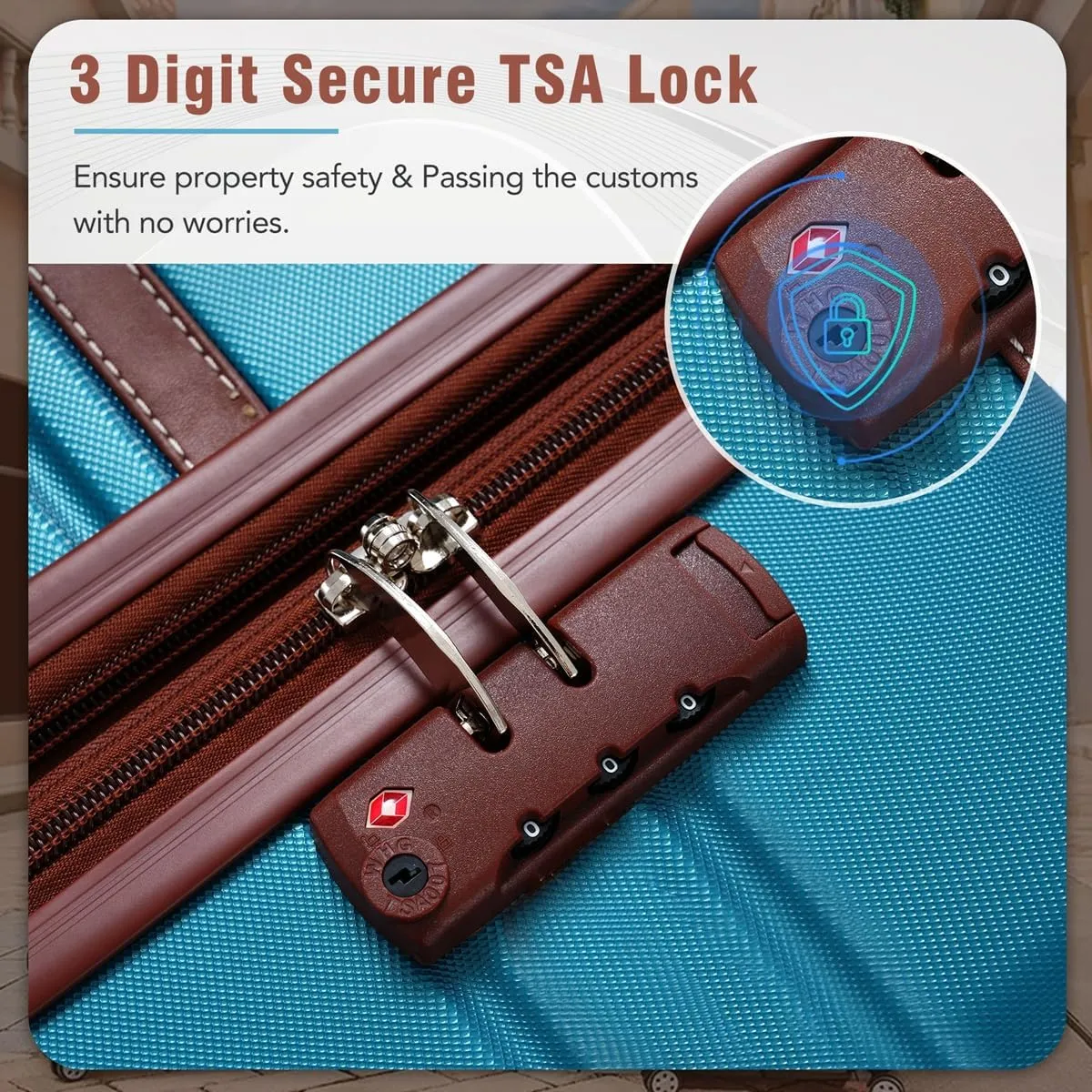 Lightweight 1 Piece 20 IN TSA Lock "intage Luggage" Spinner Wheels Lightweight Suitcase Spinner Wheels,Carry on Vintage Luggage 20 IN Luggage 1 Piece with TSA lock (blue,28inch)