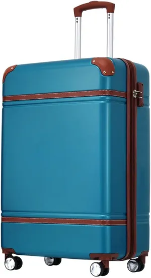 Lightweight 1 Piece 20 IN TSA Lock "intage Luggage" Spinner Wheels Lightweight Suitcase Spinner Wheels,Carry on Vintage Luggage 20 IN Luggage 1 Piece with TSA lock (blue,28inch)