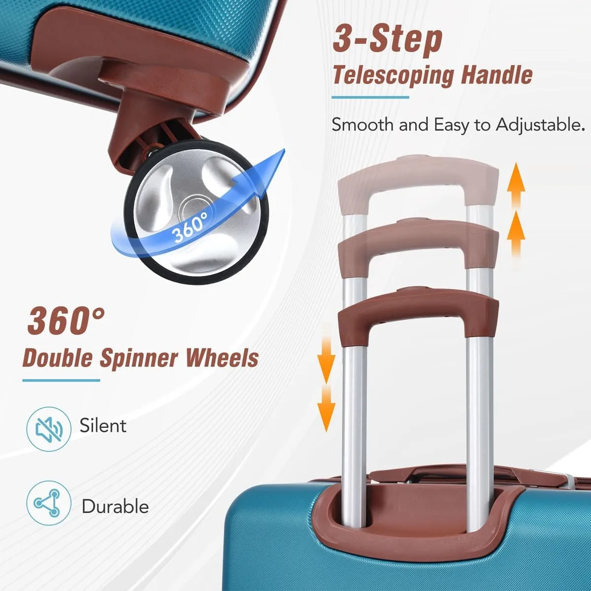 Lightweight 1 Piece 20 IN TSA Lock "intage Luggage" Spinner Wheels Lightweight Suitcase Spinner Wheels,Carry on Vintage Luggage 20 IN Luggage 1 Piece with TSA lock (blue,28inch)