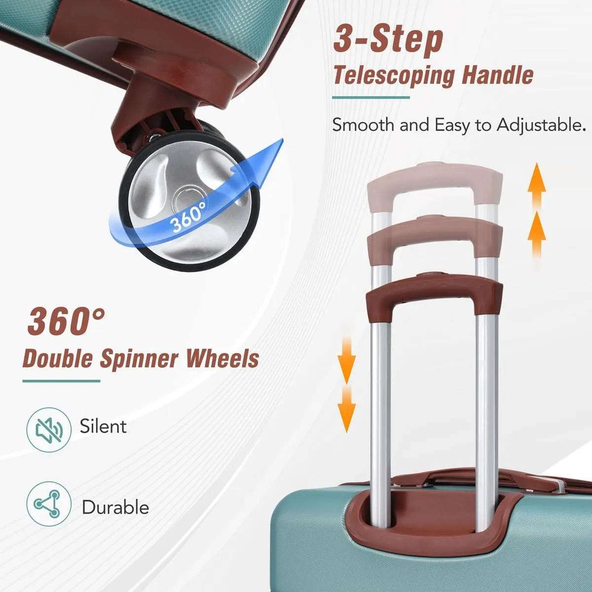 Lightweight 1 Piece 20 IN TSA Lock "intage Luggage" Spinner Wheels Lightweight Suitcase Spinner Wheels,Carry on Vintage Luggage 20 IN Luggage 1 Piece with TSA lock (green,28inch)