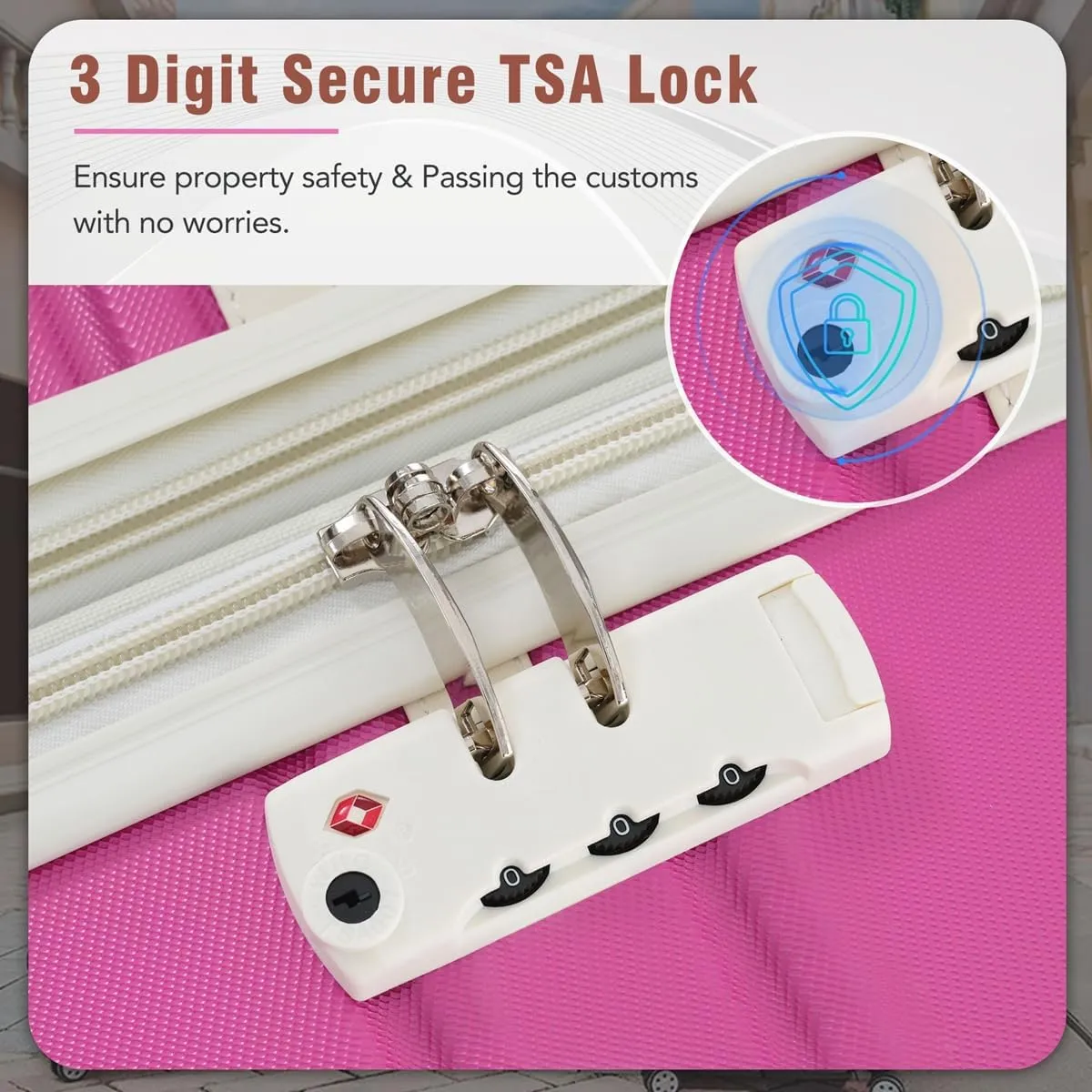 Lightweight 1 Piece 20 IN TSA Lock "intage Luggage" Spinner Wheels Lightweight Suitcase Spinner Wheels,Carry on Vintage Luggage 20 IN Luggage 1 Piece with TSA lock (pink,28inch)