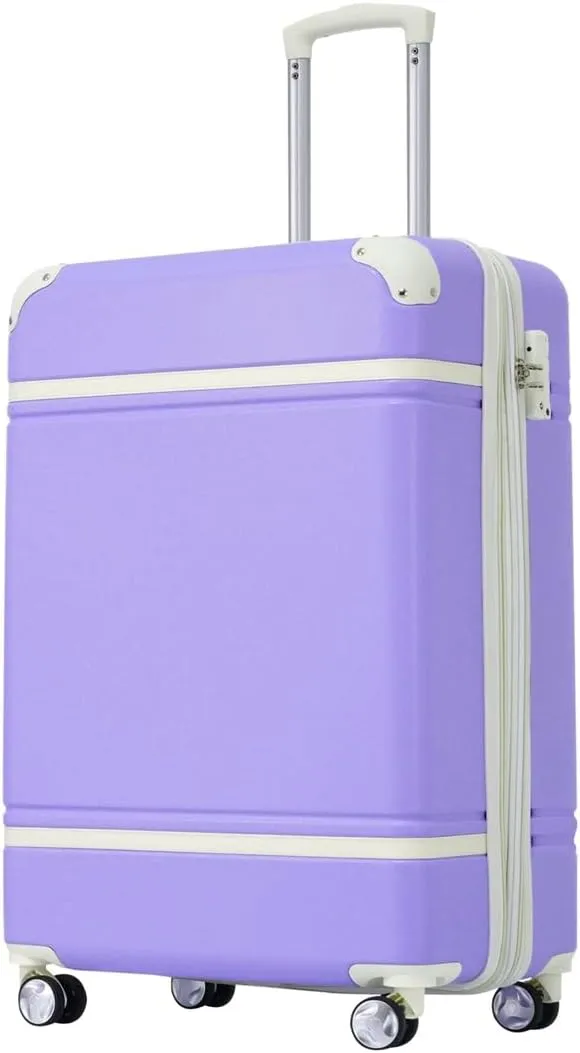 Lightweight 1 Piece 20 IN TSA Lock "intage Luggage" Spinner Wheels Lightweight Suitcase Spinner Wheels,Carry on Vintage Luggage 20 IN Luggage 1 Piece with TSA lock (purple,28inch)