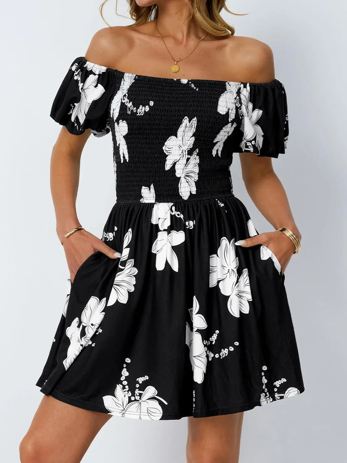 LILLUSORY Womens Beach Dresses 2025 Strapless Floral Casual Spring Summer Vacation Sundresses Boho Flowy Outfits