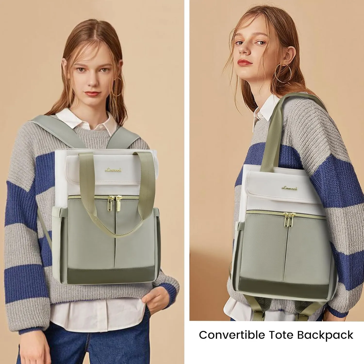 LOVEVOOK Backpack Purse for Women, Convertible Mini Backpacks Tote for Teen Girls, Small College Bookbag for Work, School, Travel, 2pcs set
