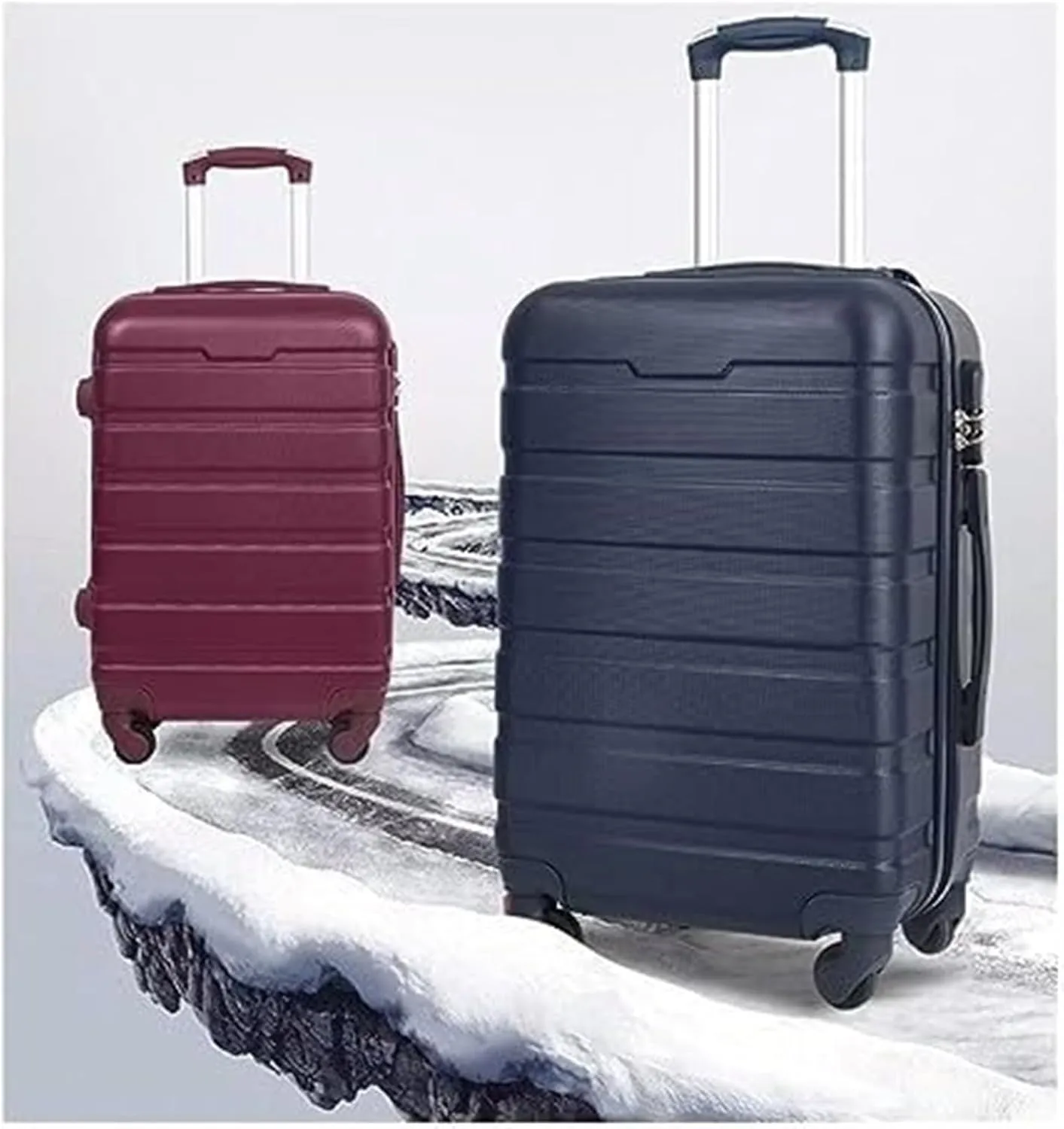Luggage Suitcase Sets Hardside With Double Spinner 3 Piece Travel Luggage Set Lightweight Suitcase Trolley Suitcase (Color : C, Size : 20 24 28in)