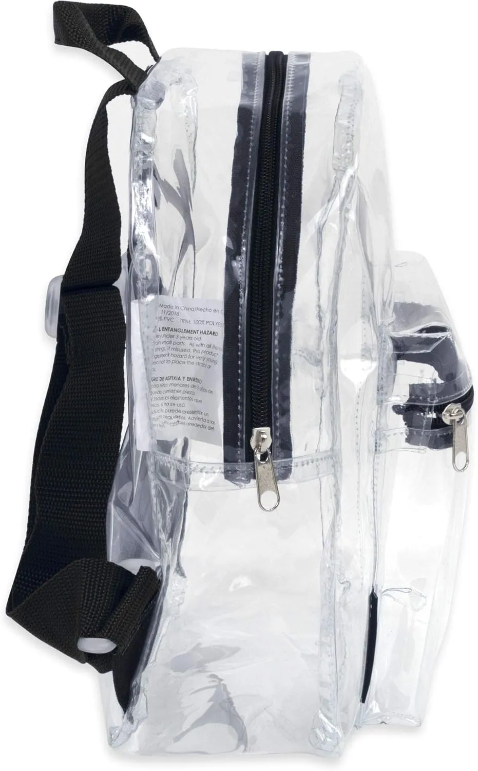 MADISON & DAKOTA Clear Mini Backpacks for Beach, Travel - Stadium Approved Bag with Adjustable Straps