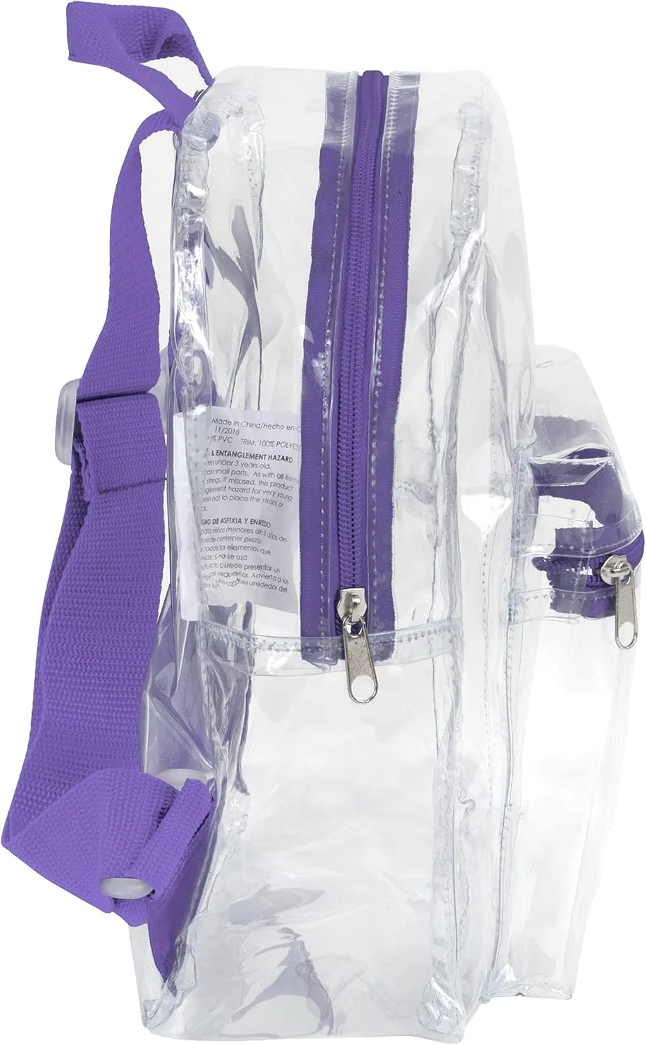 MADISON & DAKOTA Clear Mini Backpacks for Beach, Travel - Stadium Approved Bag with Adjustable Straps