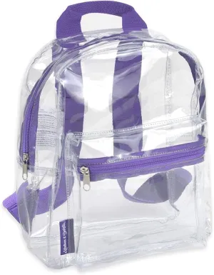 MADISON & DAKOTA Clear Mini Backpacks for Beach, Travel - Stadium Approved Bag with Adjustable Straps