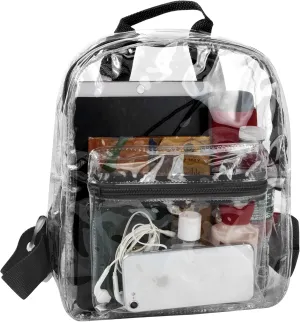 MADISON & DAKOTA Clear Mini Backpacks for Beach, Travel - Stadium Approved Bag with Adjustable Straps