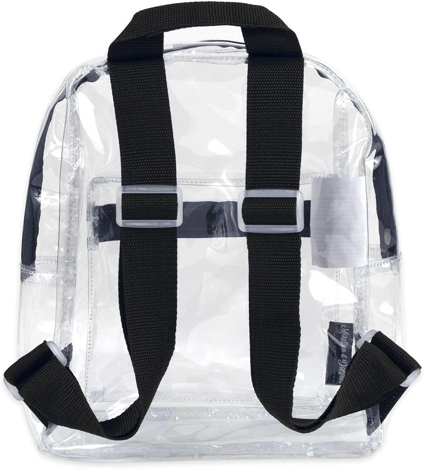 MADISON & DAKOTA Clear Mini Backpacks for Beach, Travel - Stadium Approved Bag with Adjustable Straps