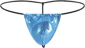 Men's G-string Thong Low-Rise Thongs T-Back Sexy Panties Patent Leather Thong Briefs