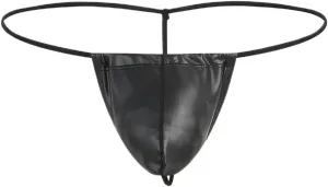 Men's G-string Thong Low-Rise Thongs T-Back Sexy Panties Patent Leather Thong Briefs