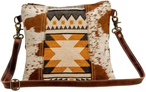 Myra Bag Western Leather Crossbody Bag for Women - Upcycled Canvas Shoulder Bag Tery