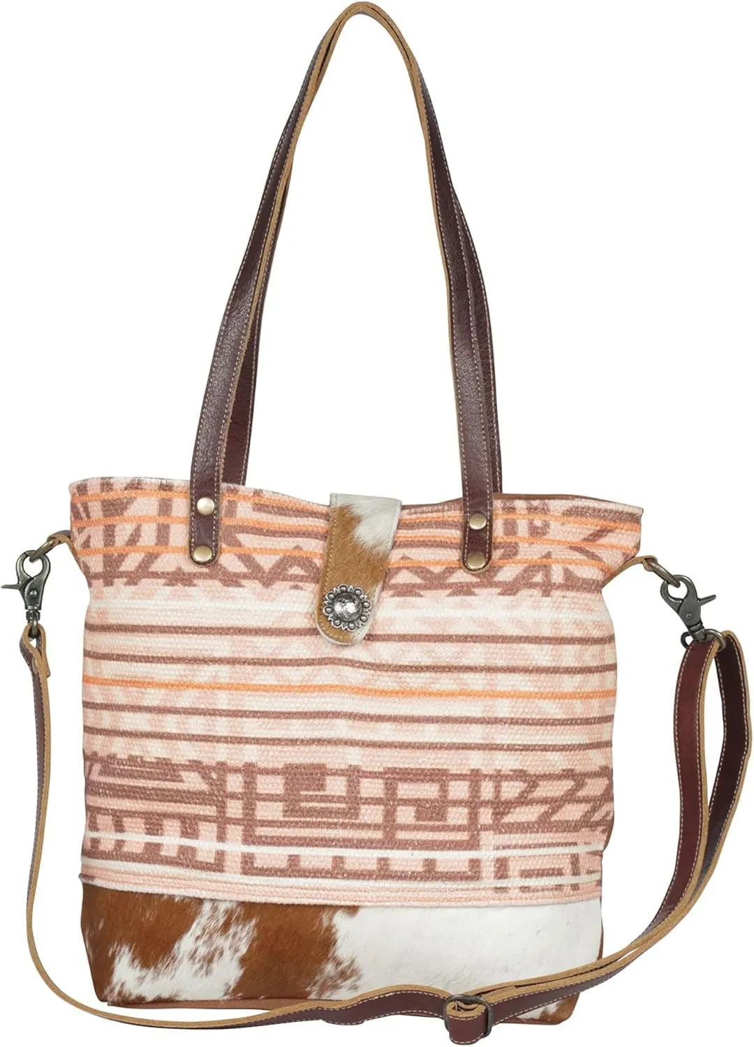 Myra Bag Western Tote Shoulder Bag for Women - Leather Crossbody Bag Tea Rose