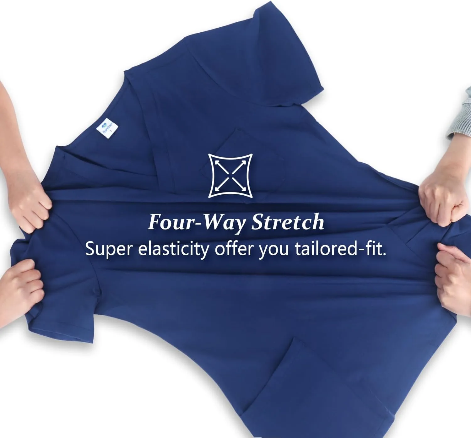 Naivlizer Scrub Set for Women V-Neck Scrub Top & Jogger Pants Medical Uniform Suits with 9 Pockets
