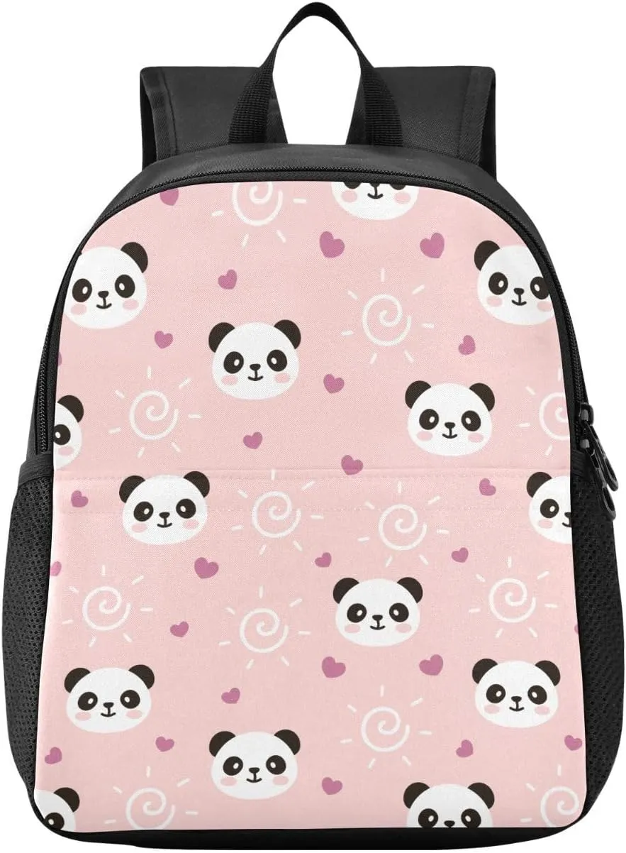 Panda Sun Heart Toddler Backpack for Boys Girls 3-6 Mini Backpacks for Elementary Lightweight Kids Bookbag for Preschool Kindergarten for School