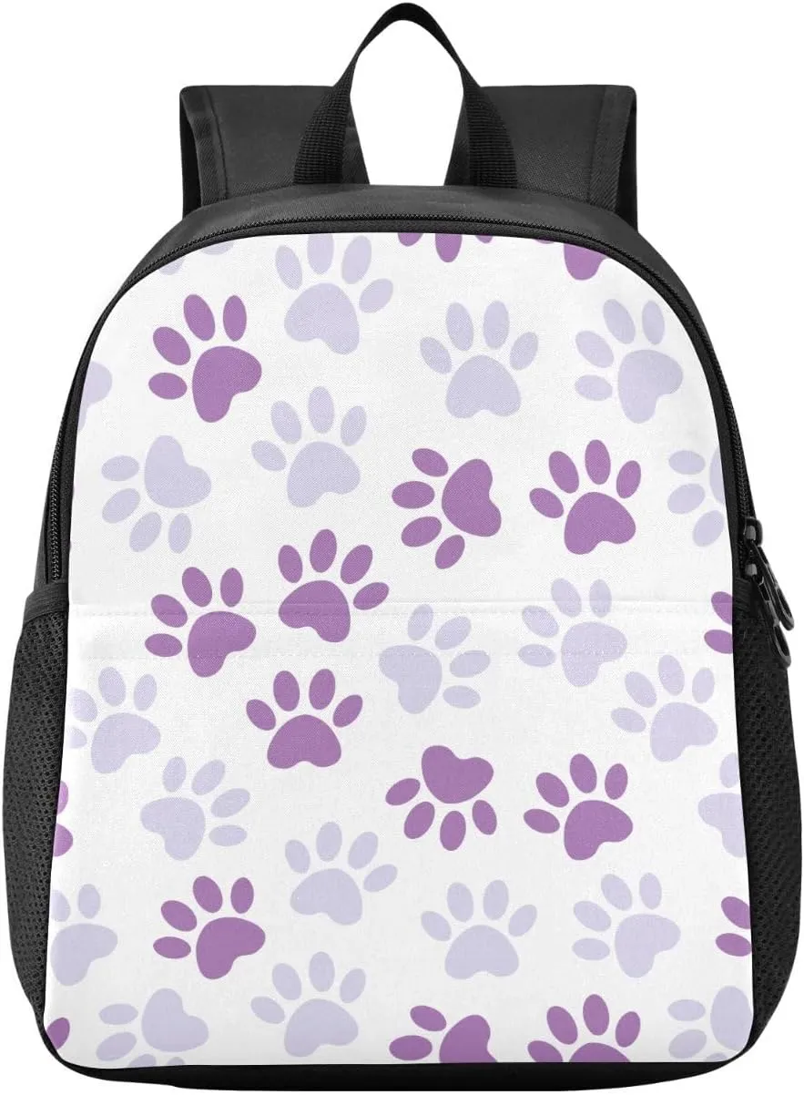 Paw Dog Purple Toddler Backpack for Boys Girls 3-6 Mini Backpacks for Elementary Lightweight Kids Bookbag for Preschool Kindergarten for Travel School