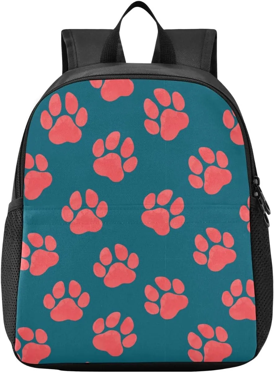 Paw Dog Red Toddler Backpack for Boys Girls 3-6 Mini Backpacks for Elementary Lightweight Kids Bookbag for Preschool Kindergarten for Travel School