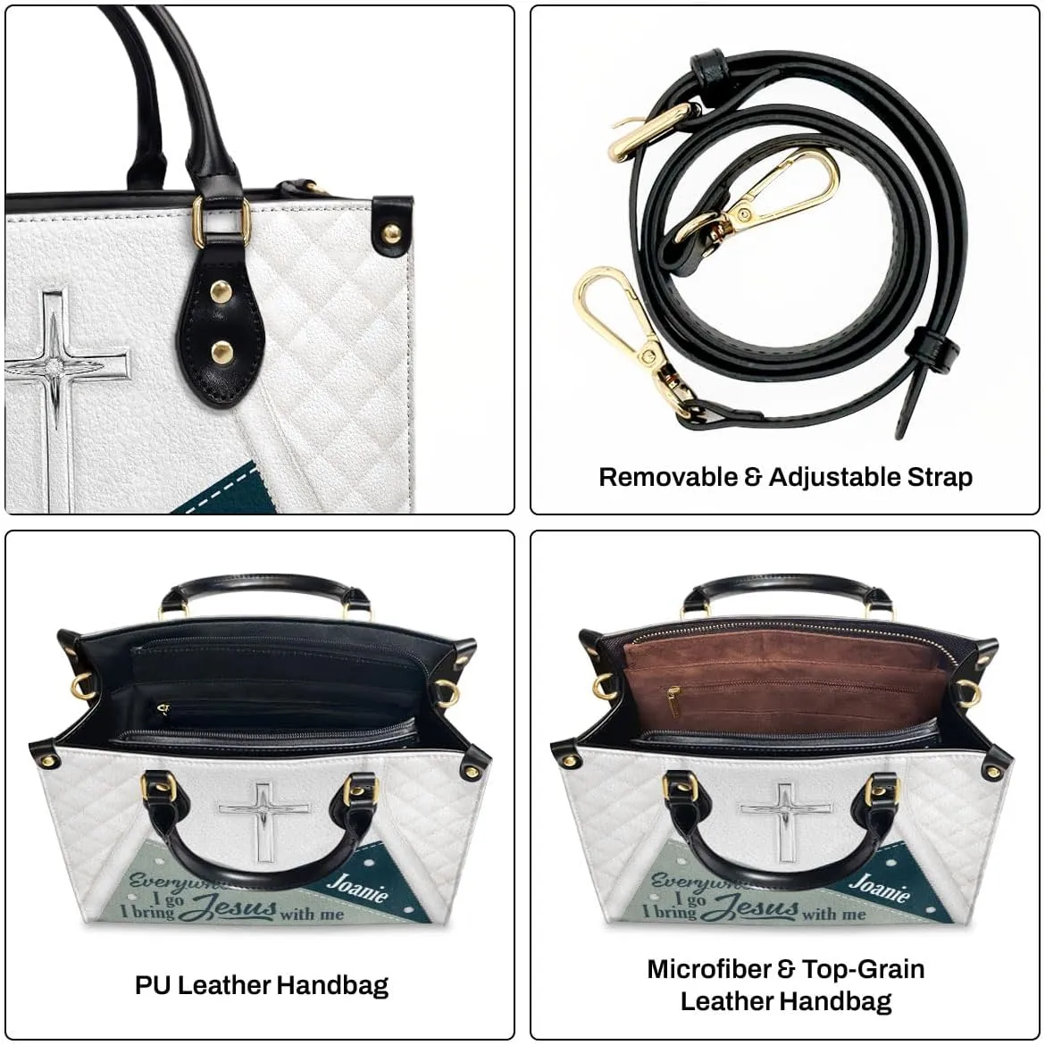 Personalized Leather Handbags For Woman - Christmas Gifts For Women - Christian Gifts