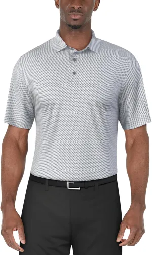 PGA TOUR Men's Short Sleeve Geo Printed Golf Polo