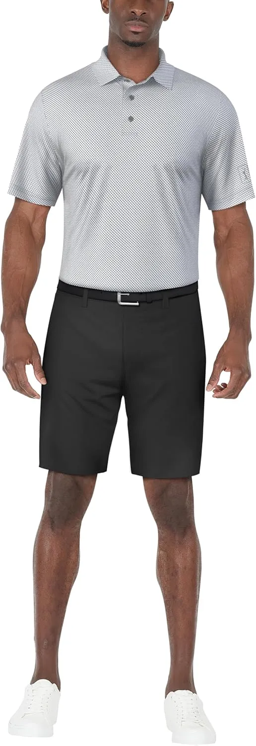 PGA TOUR Men's Short Sleeve Geo Printed Golf Polo
