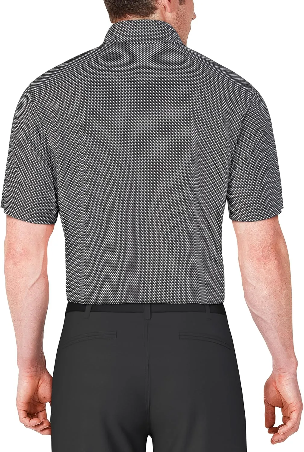 PGA TOUR Men's Short Sleeve Geo Printed Golf Polo