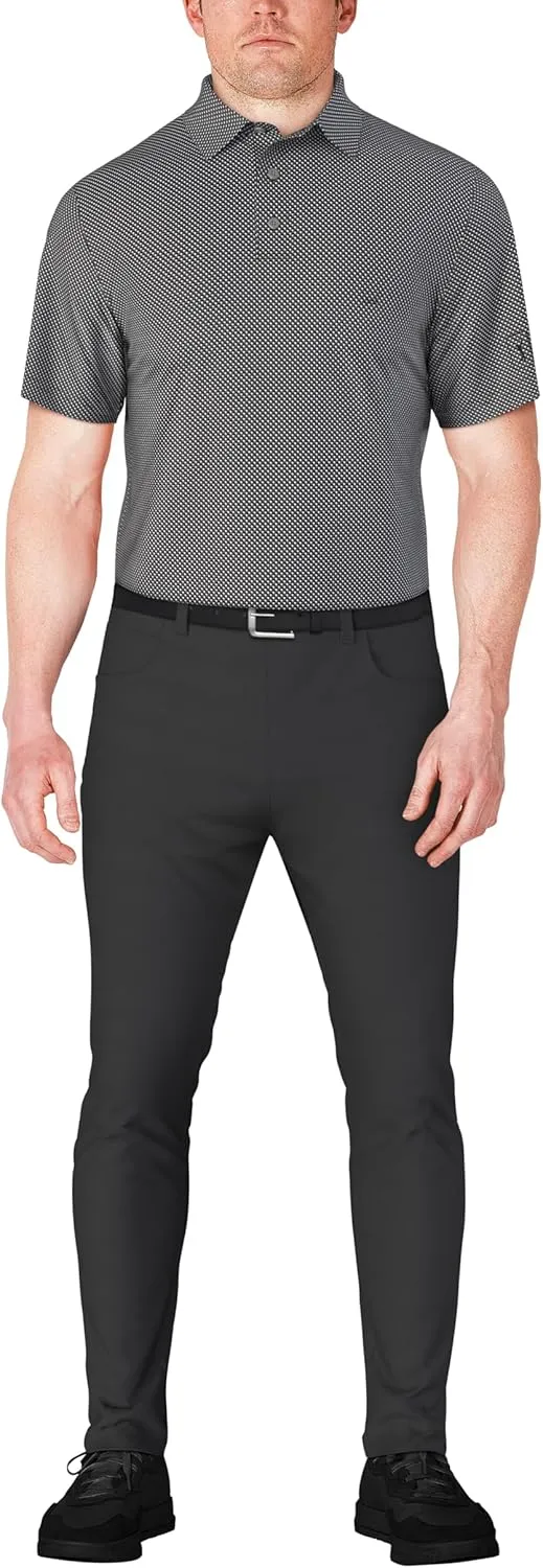 PGA TOUR Men's Short Sleeve Geo Printed Golf Polo