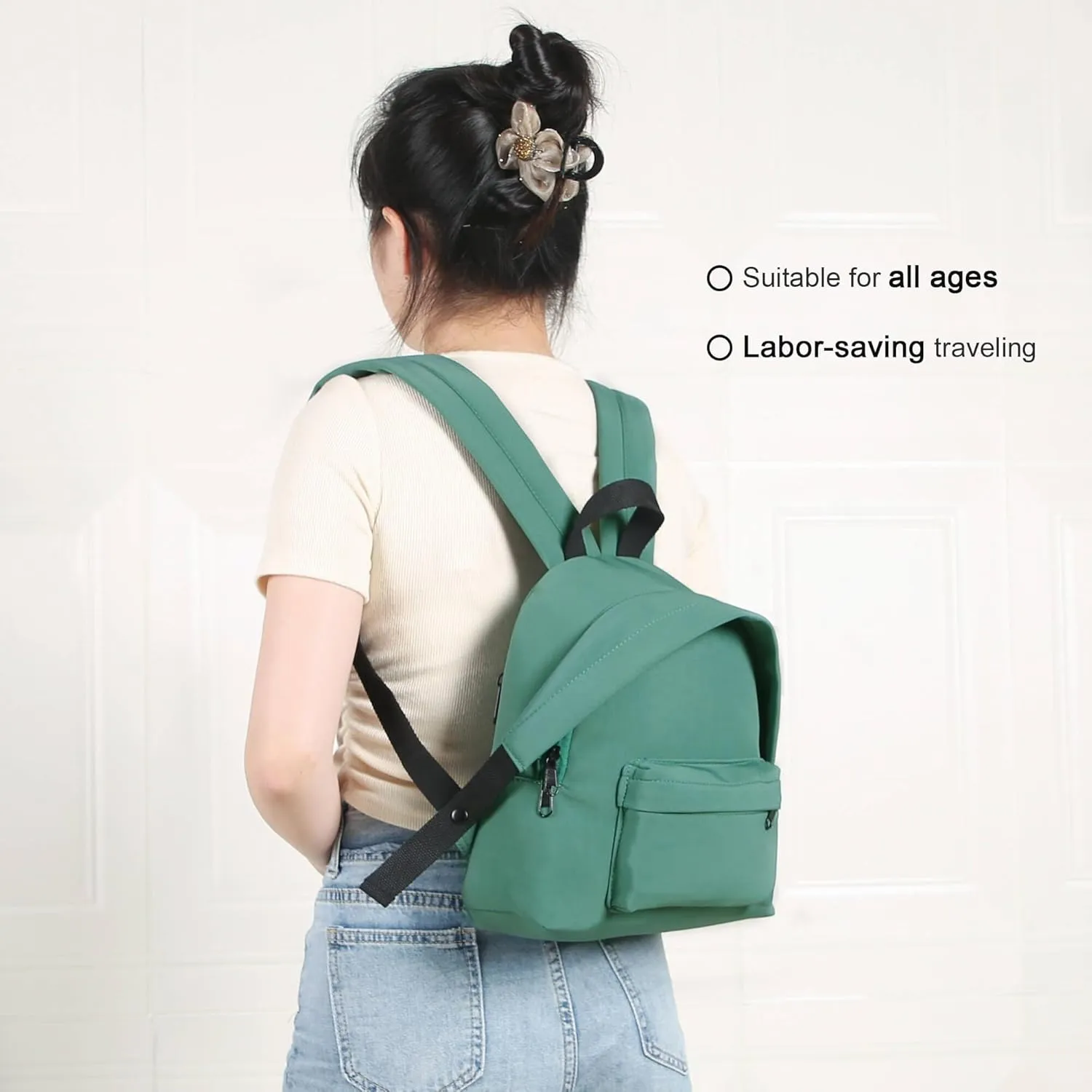 Phaoullzon Cute Mini Backpack Travel Purse Small Kawaii Casual Daypack,Green