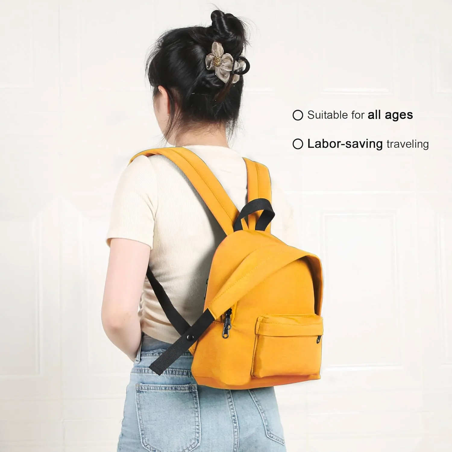 Phaoullzon Cute Mini Backpack Travel Purse Small Kawaii Casual Daypack,Yellow