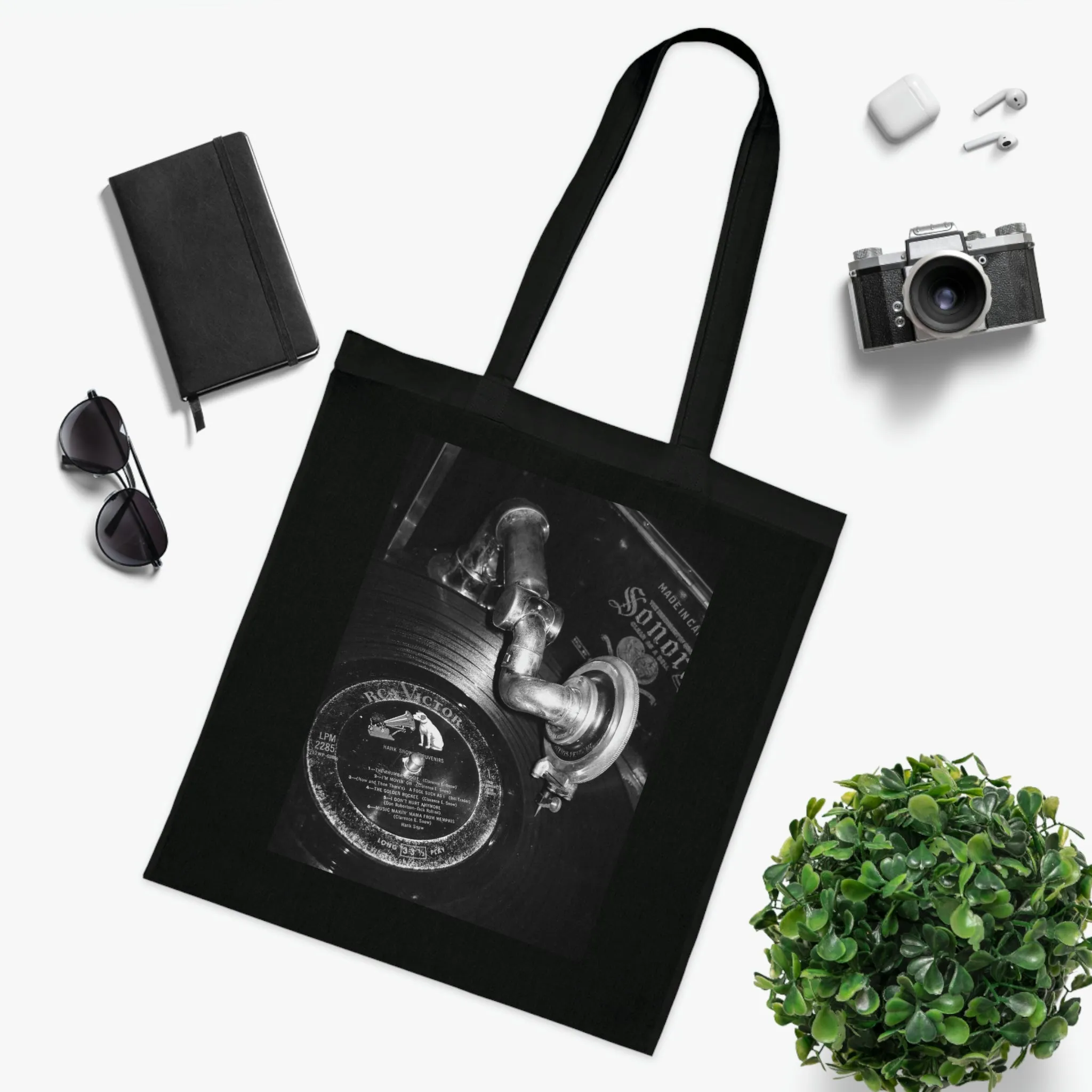 Phonograph 1910 - Cotton Tote ~ Sharon Dawn Collection