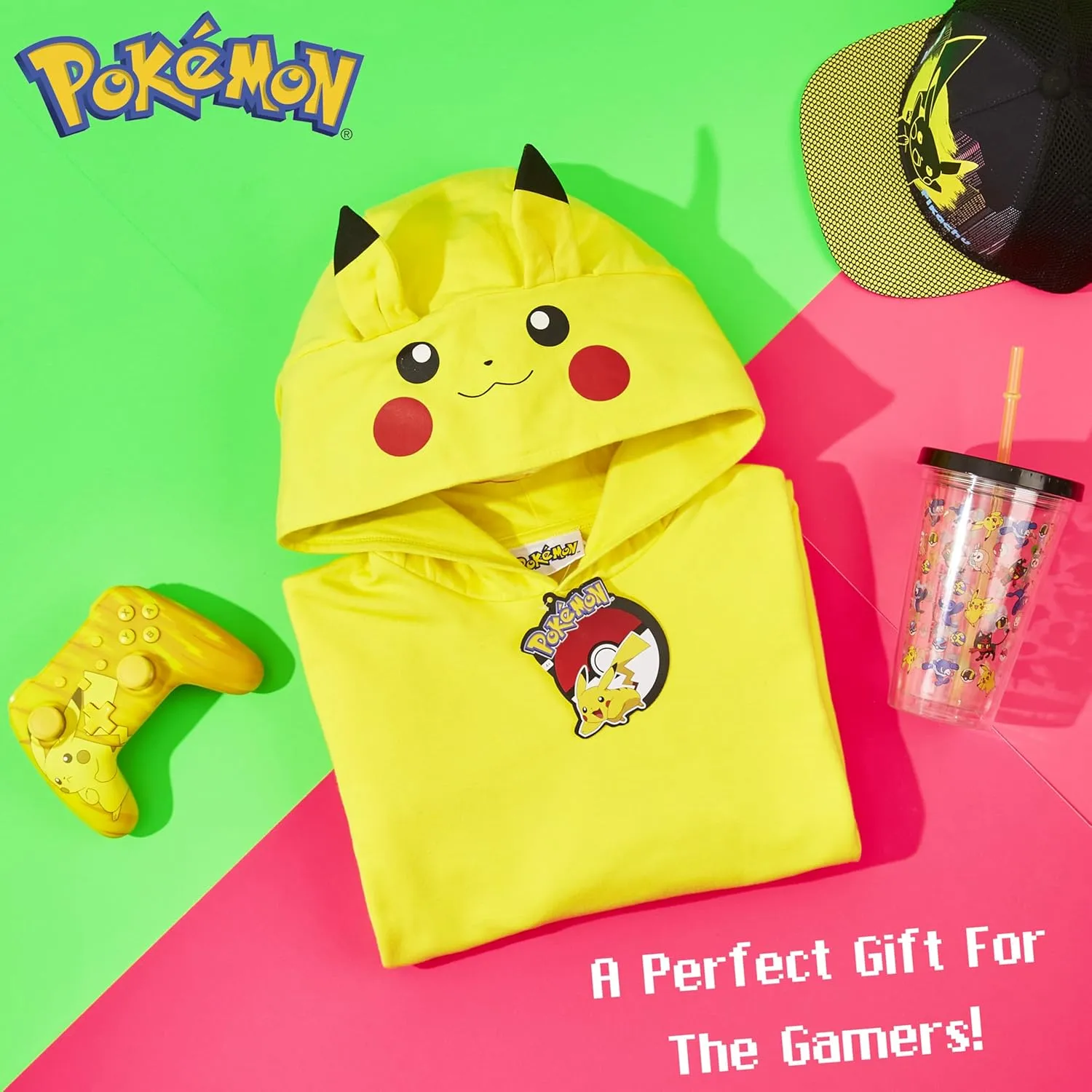 Pokemon Hoodie for Boys & Teens Hooded Sweatshirt Warm Anime Pikachu Sweater