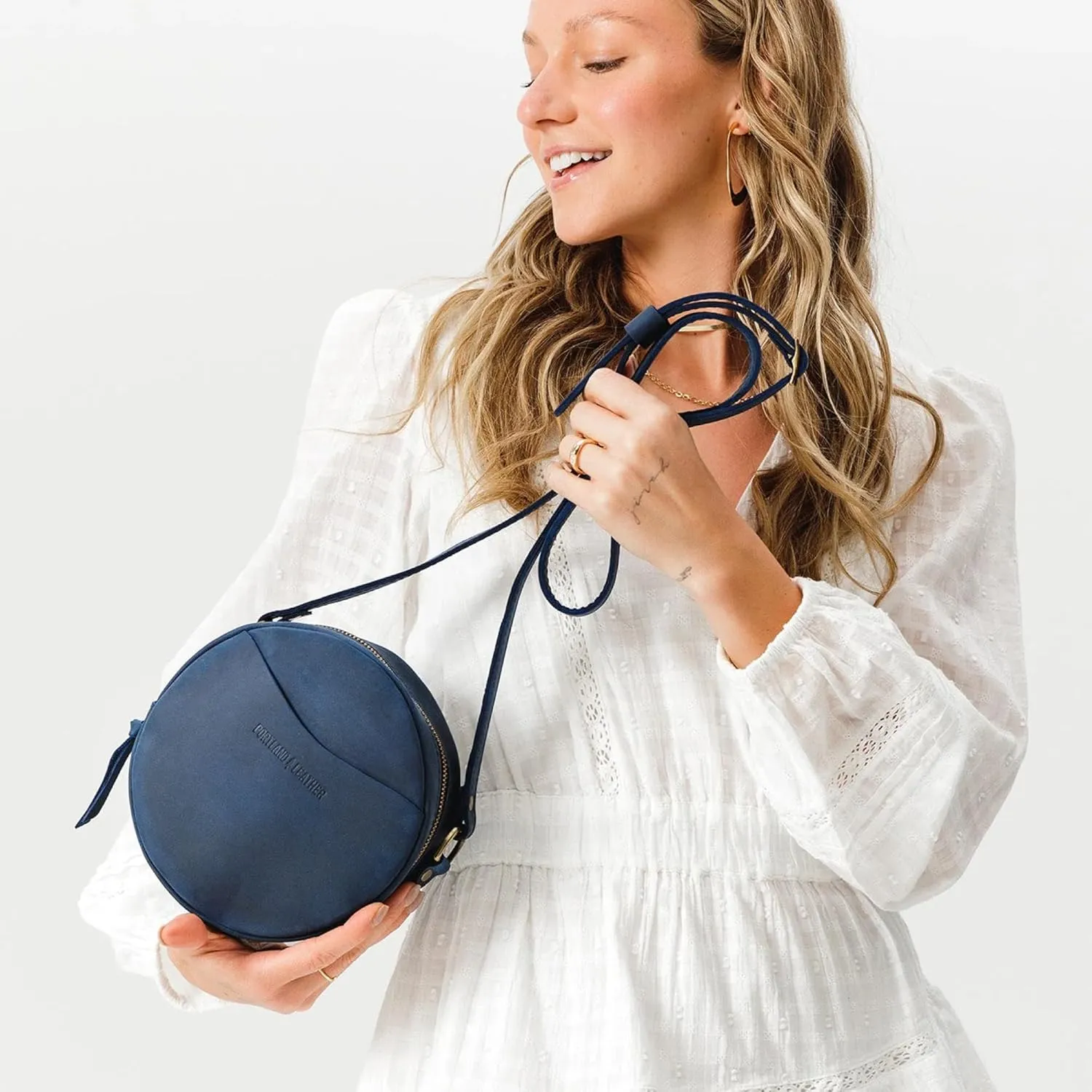 Portland Leather Goods Circle Crossbody Bag for Women  Handmade from the Finest Full-Grain Hides