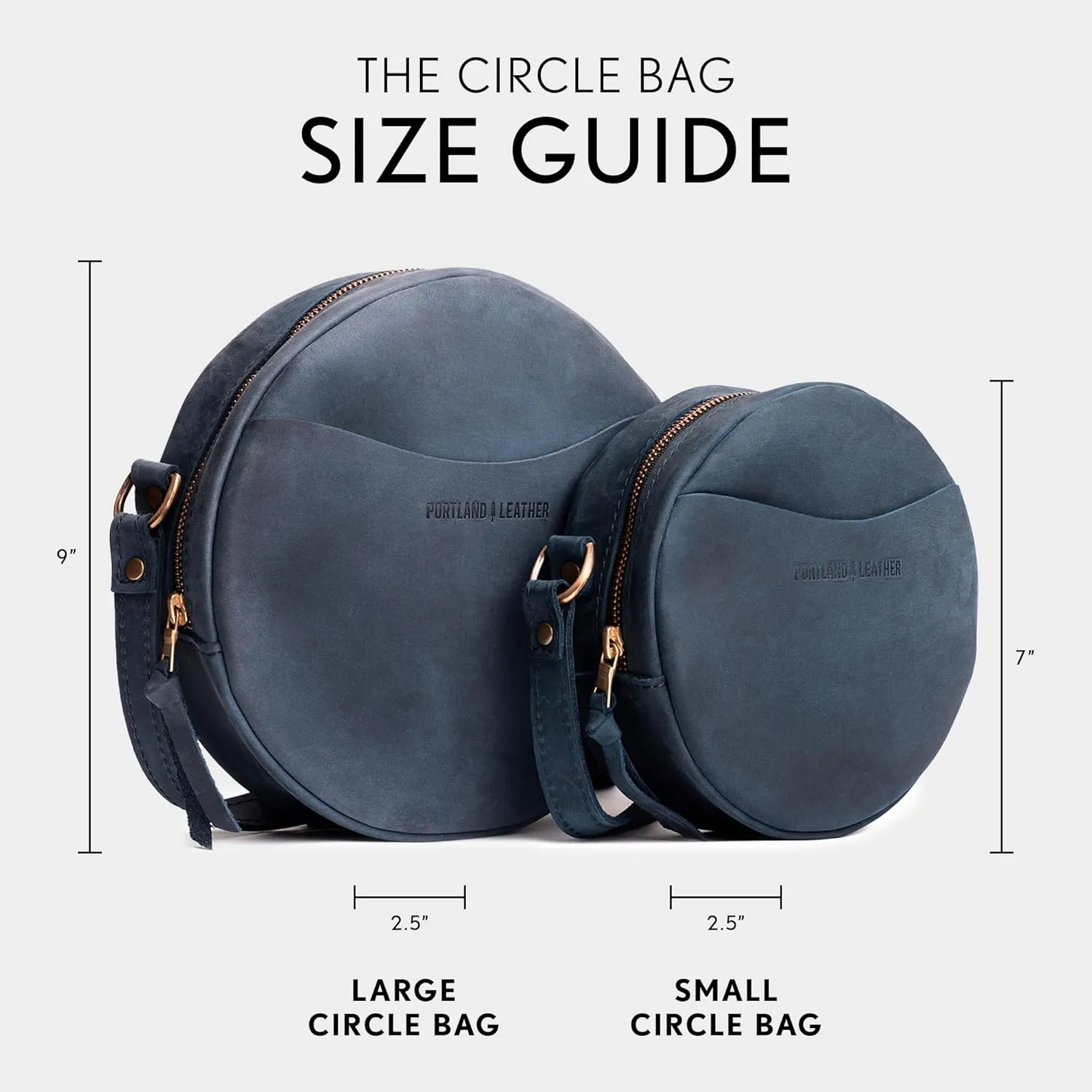 Portland Leather Goods Circle Crossbody Bag for Women  Handmade from the Finest Full-Grain Hides