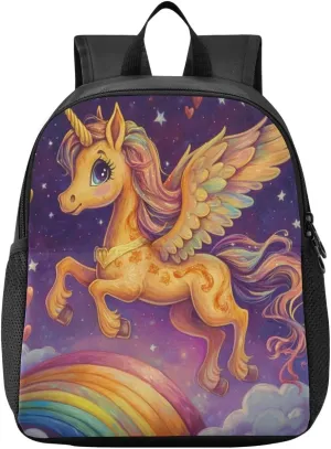 Rainbow Heart Toddler Backpack for Boys Girls 3-6 Mini Backpacks for Elementary Lightweight Kids Bookbag for Preschool Kindergarten for Travel
