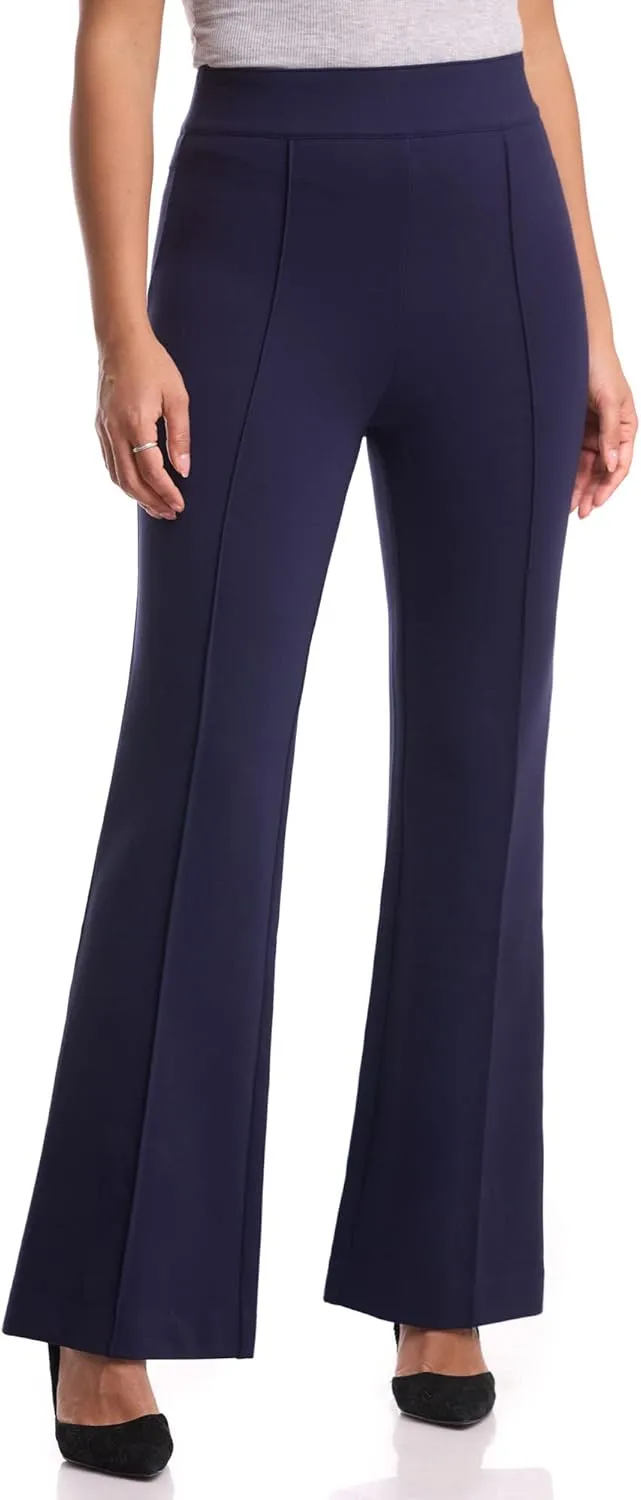 REKUCCI Women's Secret Figure High Waist Knit Pull-On Flared Pant
