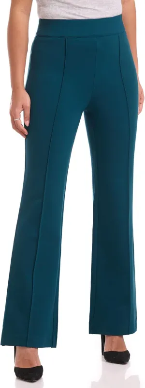 REKUCCI Women's Secret Figure High Waist Knit Pull-On Flared Pant