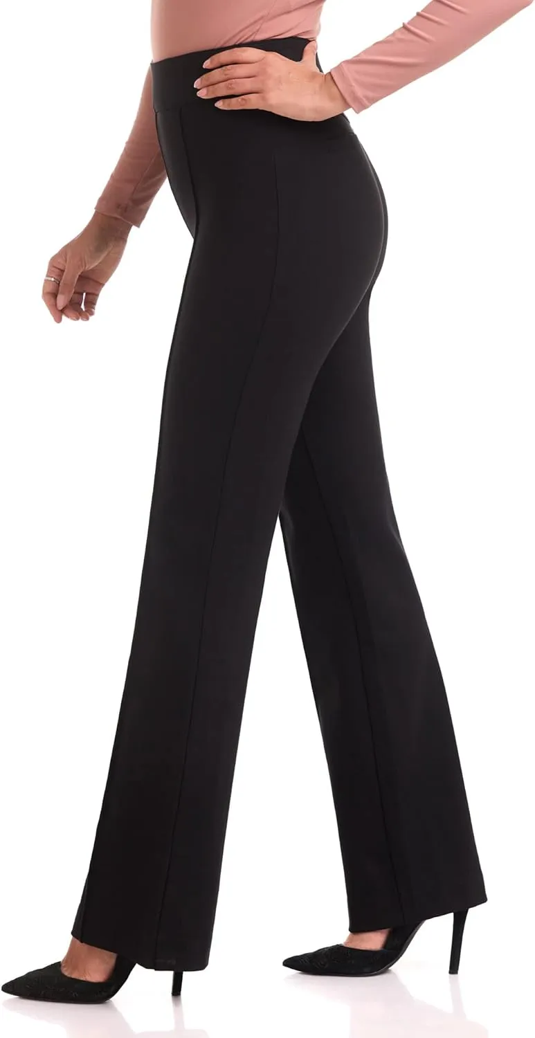 REKUCCI Women's Secret Figure High Waist Knit Pull-On Flared Pant