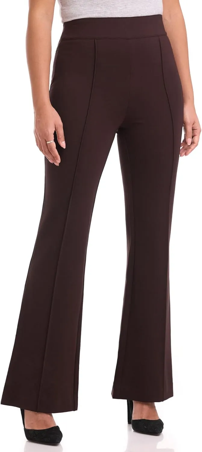 REKUCCI Women's Secret Figure High Waist Knit Pull-On Flared Pant