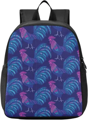 Rooster Blue Toddler Backpack for Boys Girls 3-6 Mini Backpacks for Elementary Lightweight Kids Bookbag for Preschool Kindergarten for School