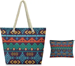 Rope Tote Bag Set with Coin Purse, Beach Totes Bags for Women,Bolso De Playa Para Mujer, Unique Gifts for Female