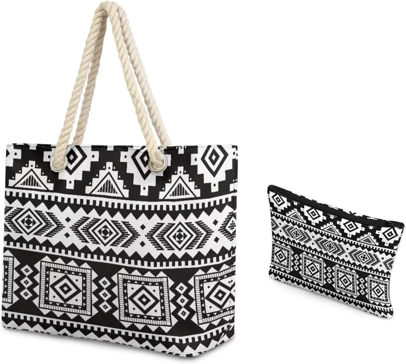 Rope Tote Bag Set with Coin Purse, Beach Totes Bags for Women,Bolso De Playa Para Mujer, Unique Gifts for Female