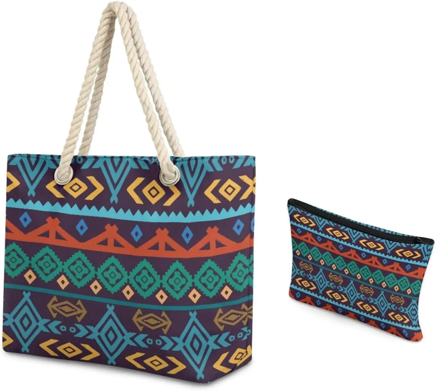 Rope Tote Bag Set with Coin Purse, Beach Totes Bags for Women,Bolso De Playa Para Mujer, Unique Gifts for Female