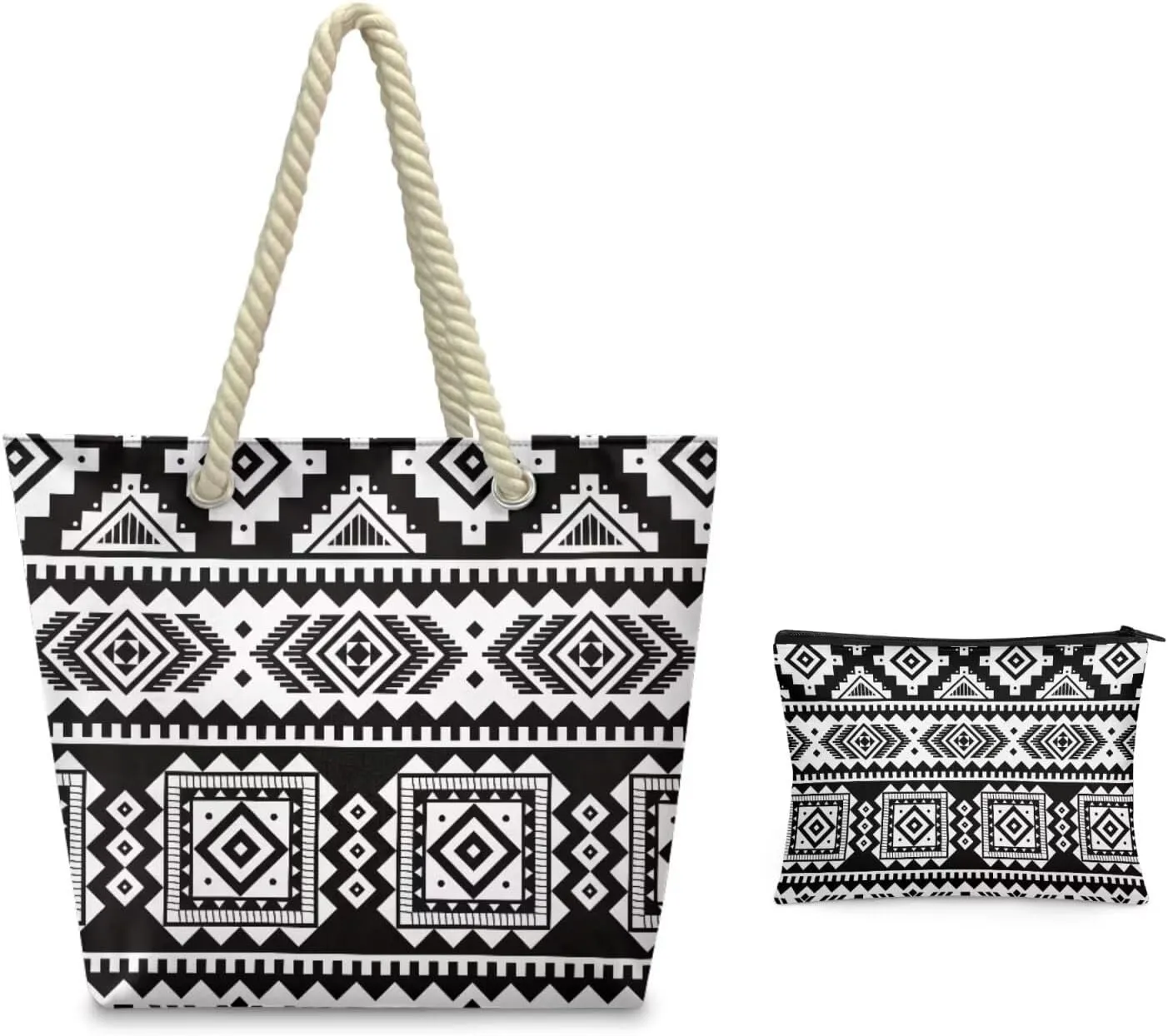 Rope Tote Bag Set with Coin Purse, Beach Totes Bags for Women,Bolso De Playa Para Mujer, Unique Gifts for Female