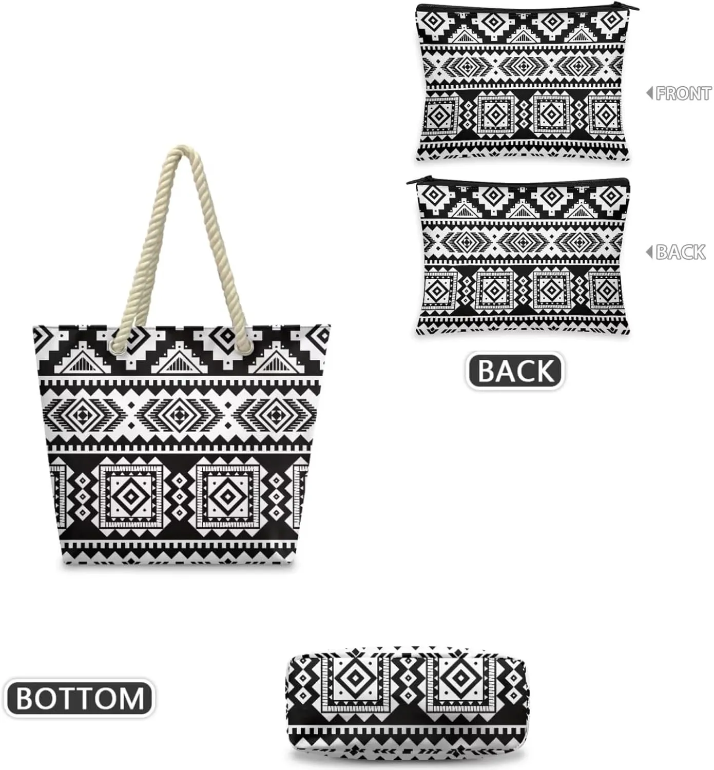 Rope Tote Bag Set with Coin Purse, Beach Totes Bags for Women,Bolso De Playa Para Mujer, Unique Gifts for Female